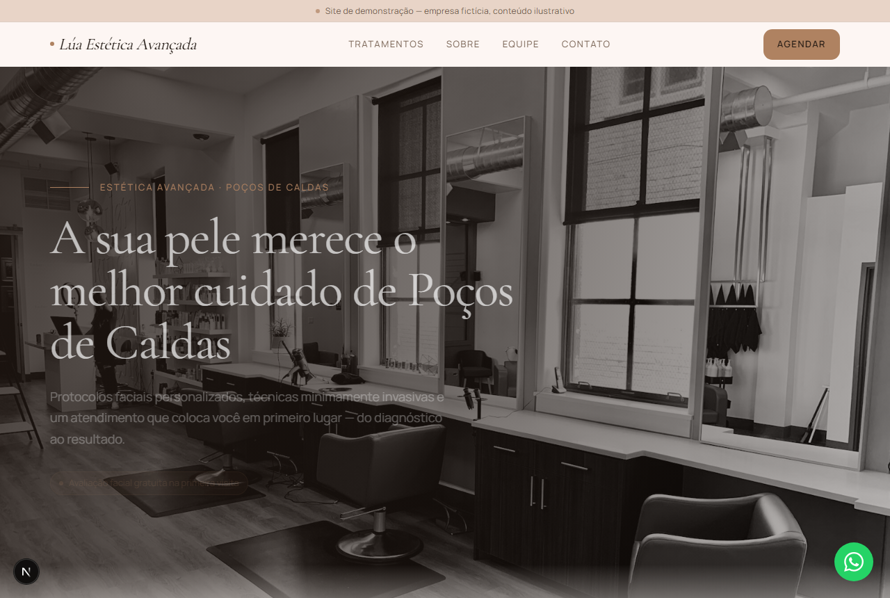 Site da Lúa Estética Avançada